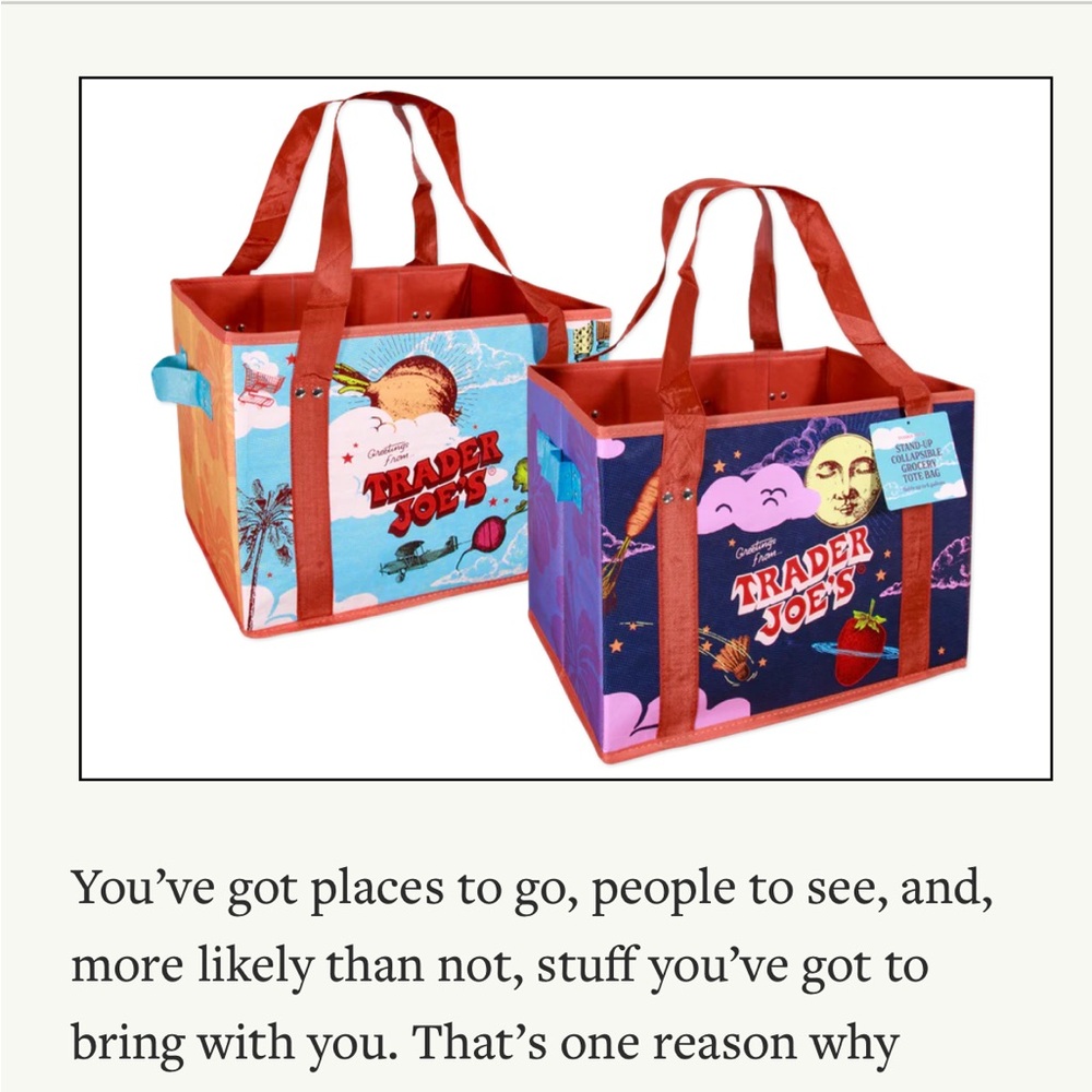 Trader Joe's collapsible Tote Bags